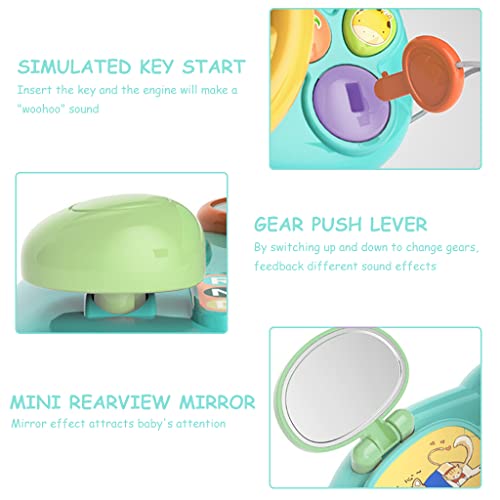 PATPAT Music Driving Steering Wheel Toy for Kids, Simulation Racing Play Learning Educational Toys for Baby Girls Boys 1-3 Years Old, Music Toy for Baby Steering Wheel Mountable on Crib (Green) PATPAT Music Driving Steering Wheel Toy for Kids, Simulation Racing Play Learning Educational Toys for Baby Girls Boys 1-3 Years Old, Music Toy for Baby Steering Wheel Mountable on Crib (Green)
